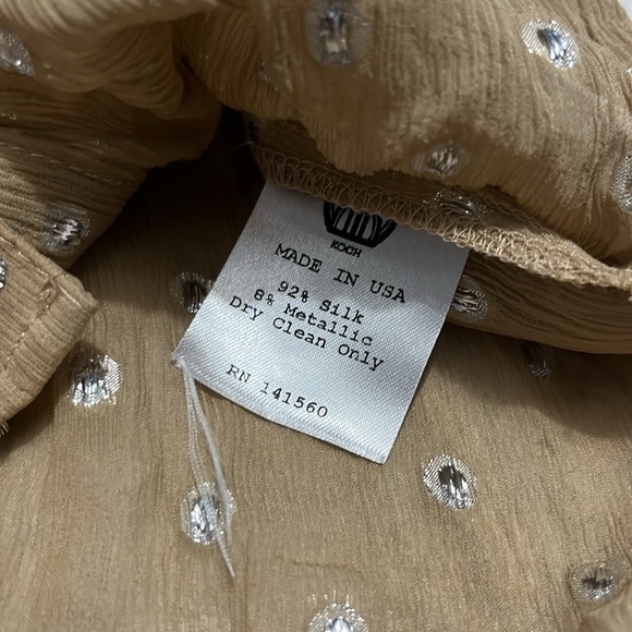 Koch Silk Metallic Blend Sleeveless Blouse Size XS - Picture 4 of 7